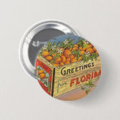 Vintage Retro Florida-Orangen Button (Vorne & Hinten)