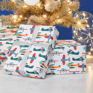 vintage Retro-Flugzeugmuster Geschenkpapier