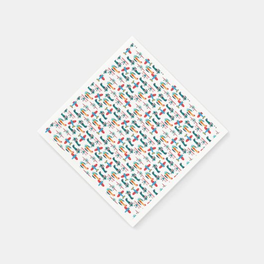 vintage Retro-Flugzeugmuster Serviette (Ecke)