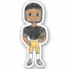 vintage retro football player black yellow Simple Aufkleber