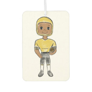 vintage retro football player black yellow Simple Autolufterfrischer