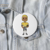 vintage retro football player black yellow Simple Button (Beispiel)