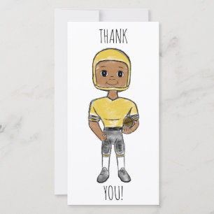 vintage retro football player black yellow Simple Dankeskarte