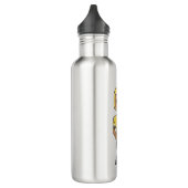 vintage retro football player black yellow Simple Edelstahlflasche (Links)