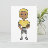 vintage retro football player black yellow simple einladung (Stehend Vorderseite)