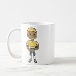 vintage retro football player black yellow Simple Kaffeetasse