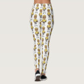 vintage retro football player black yellow Simple Leggings (Rückseite)