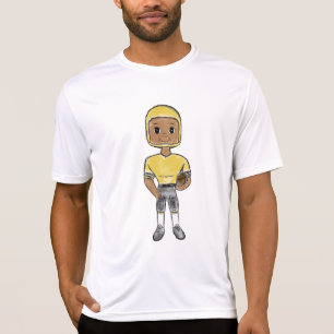 vintage retro football player black yellow Simple T-Shirt