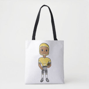 vintage retro football player black yellow Simple Tasche