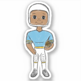 vintage Retro Football Player Blue Yellow Aufkleber