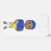 vintage Retro Football Player Blue Yellow iPhone Hülle (Rückseite (Horizontal))