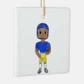 vintage Retro Football Player Blue Yellow Keramikornament (Rechts)