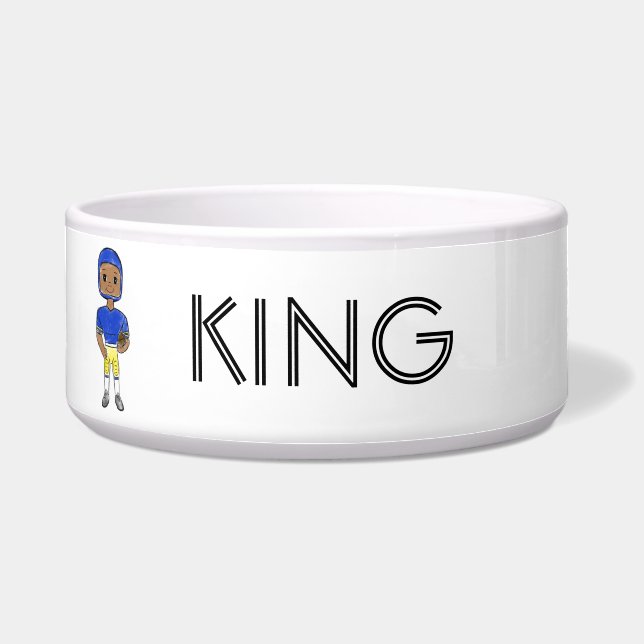 vintage Retro Football Player Blue Yellow Napf (Vorderseite)