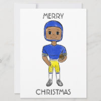 vintage retro football player blue yellow simple