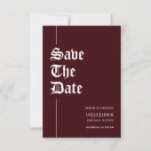 Vintage Retro Foto Burgunder Hochzeit Save The Date (Vorderseite)