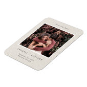 Vintage Retro Foto Rahmen Linen Custom Wedding Magnet (Linke Seite)