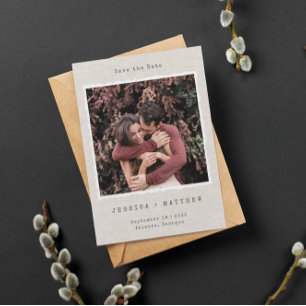 Vintage Retro-Fotorahmen Leinen Benutzerdefinierte Save The Date