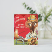 Vintage Retro Foxvalentine-Karte Feiertagspostkarte (Stehend Vorderseite)