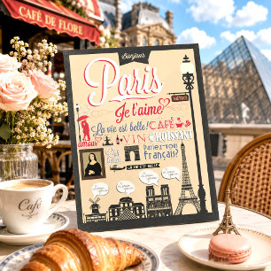 Vintage Retro Frankreich Paris Je t'aime Reisen Postkarte