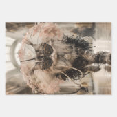 Vintage Retro Französische Katzen Dekoupage Geschenkpapier Set (Vorderseite 3)