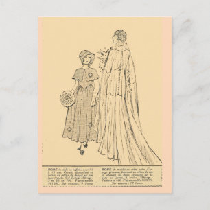 Vintage, Retro französische Mode, Braut, 1931 Postkarte