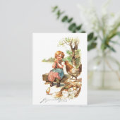 Vintage Retro-französische Osterkarte Postkarte (Stehend Vorderseite)