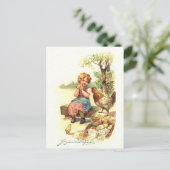 Vintage Retro-französische Osterkarte Postkarte (Stehend Vorderseite)