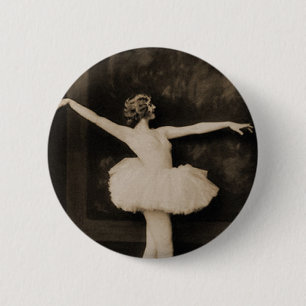 Vintage Retro Frau Balletttänzerin Frau Button