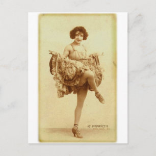 Vintage Retro Frau französische Can-Can Tänzerin F Postkarte