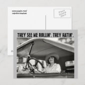VINTAGE RETRO FRAU IM AUTO FUNNY Postkarten (Vorne/Hinten)