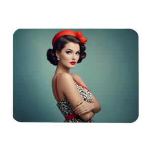 Vintage-Retro-Frau Magnet
