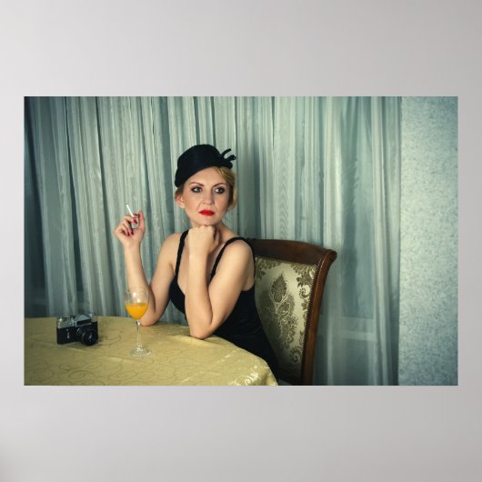 Vintage Retro-Frau Poster (Vorne)