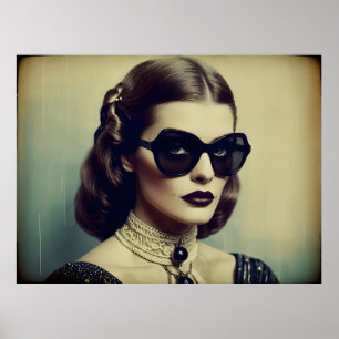 Vintage-Retro-Frau Poster