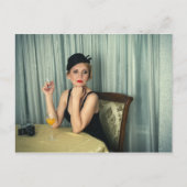 Vintage Retro-Frau Postkarte (Vorderseite)