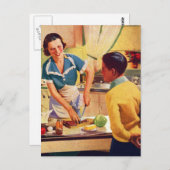 Vintage Retro Frauen 40er Donut Deception Mittages Postkarte (Vorne/Hinten)