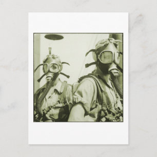 Vintage Retro Frauen 40er WW2 Militär Gasmasken Postkarte
