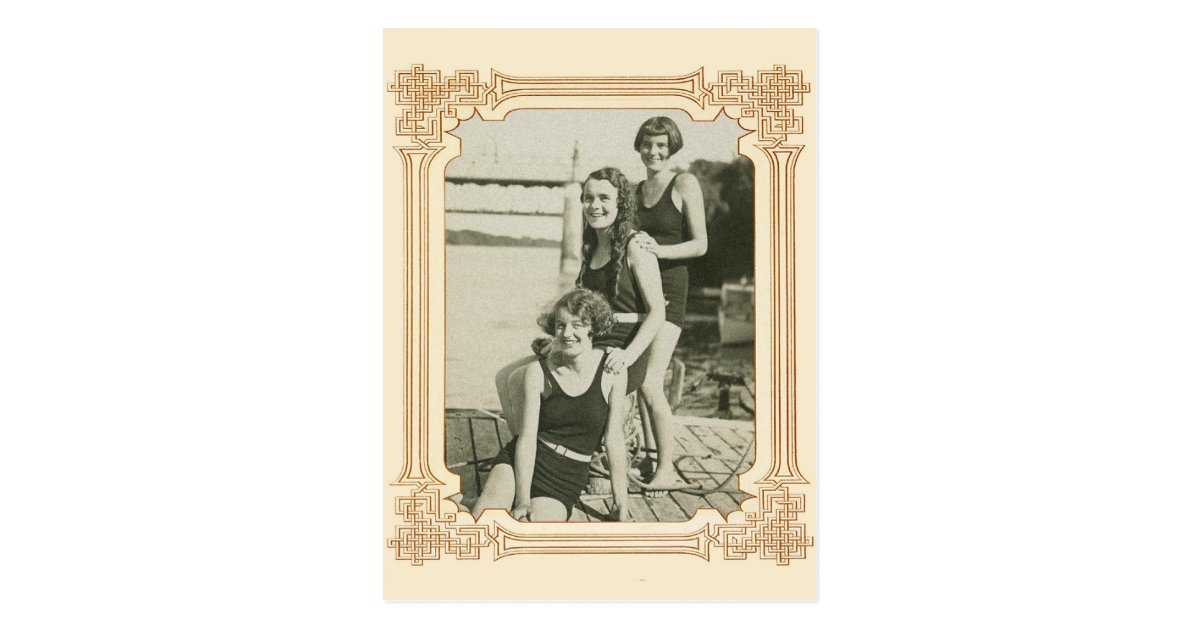 Vintage Retro Frauen Deko Frauen Schwimmer Postkarte Zazzle De