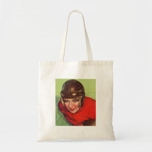 Vintage Retro Frauen Football Gridiron Mädchen Tragetasche