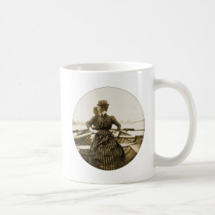 Vintage Retro Frauen Foto Rudern Rudern Rudern Ihr Kaffeetasse
