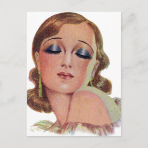 Vintage Retro-Frauen in den 20ern bilden das Auge- Postkarte