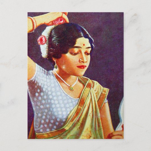 Vintage Retro Frauen Indien indische Frauen Schönh Postkarte (Vorderseite)