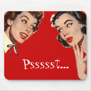 Vintage Retro Frauen Klatsch Mousepad
