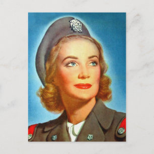 Vintage Retro Frauen Militär U.S. Nurse Corp Postkarte