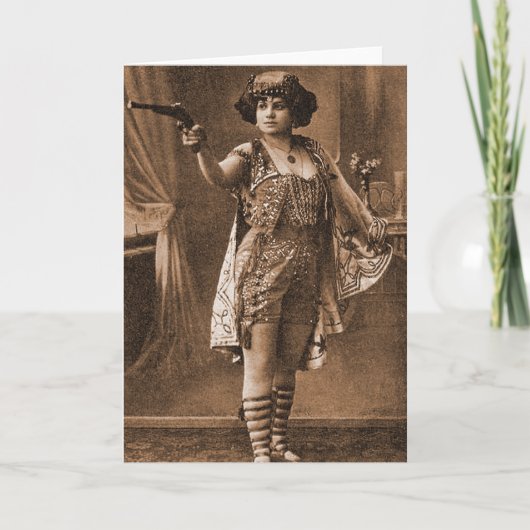 Vintage Retro Frauen Sideshow Elly De Sarto Karte (Vorderseite)