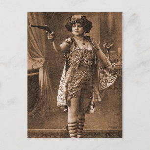 Vintage Retro Frauen Sideshow Elly De Sarto Postkarte