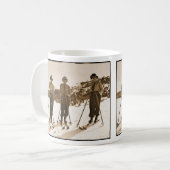 Vintage Retro Frauen-Ski fahrender 'Ski gammelt Kaffeetasse (Vorderseite Links)