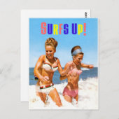 Vintage Retro-Frauen überzeugen Strandmädchen Postkarte (Vorne/Hinten)