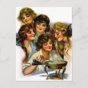 Vintage Retro Frauen viktorianische Gibson Girl Mä Postkarte