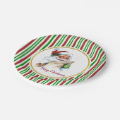 Vintage Retro frohe Weihnachten Sankt Pappteller (Schrägansicht)