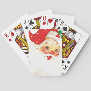 Vintage Retro fröhlicher alter Weihnachtsmann Chri Spielkarten